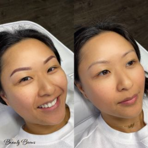 ombre microbladed combination semi-permanent tattoo brows